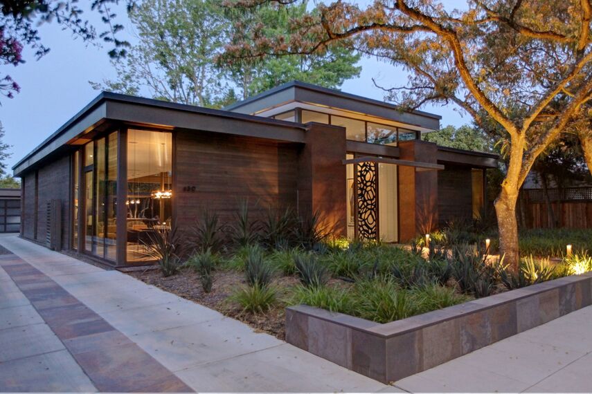 ConceptSystem 68 Hliníková okna, ConceptFolding 77 Hliníkové posuvné systémy a ConceptSystem 68 Hliníkové dveře - Villa Modern Prairie House se nachází v Sonoma Wine Country, Spojené státy americké