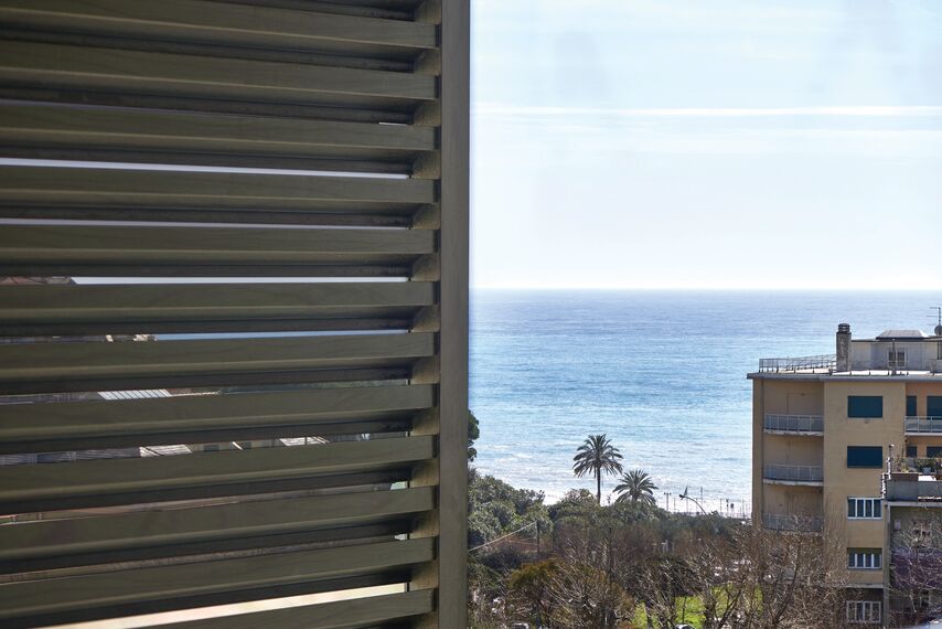 BriseSoleil 40 Stínicí technika, SlimPatio 68 Hliníkové posuvné systémy a CS 77 Hidden Vent Hliníková okna - Residental/Project Palazzo Arbà se nachází v Genoa, Itálie