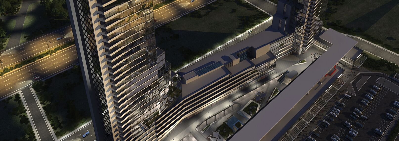 ConceptFolding 77 Hliníkové posuvné systémy a CW 50-SC Hliníkové fasády - Bytový komplex Elmar Tower se nachází v Ankara, krocan