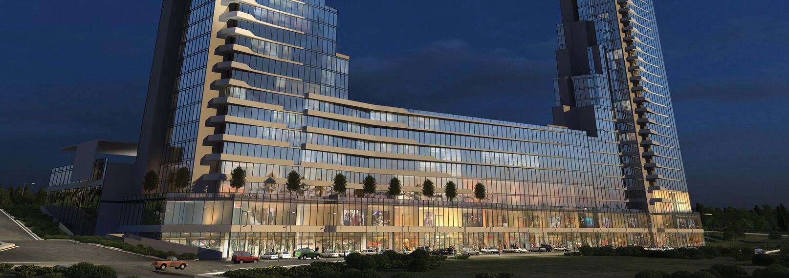 ConceptFolding 77 Hliníkové posuvné systémy a CW 50-SC Hliníkové fasády - Bytový komplex Elmar Tower se nachází v Ankara, krocan
