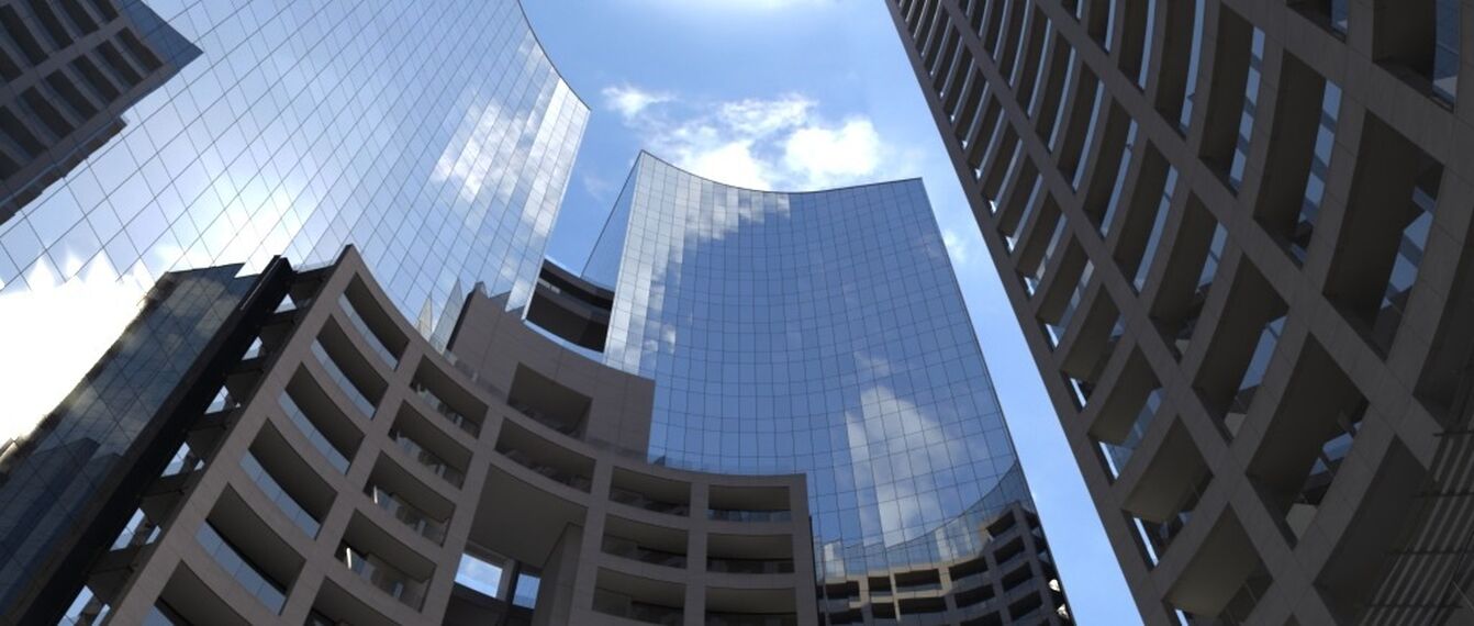 CW 65-EF Hliníkové fasády, CW 50-SC Hliníkové fasády a CS 68 Hidden Vent Hliníková okna - Office building Torres Kianda se nachází v Luanda, Angola