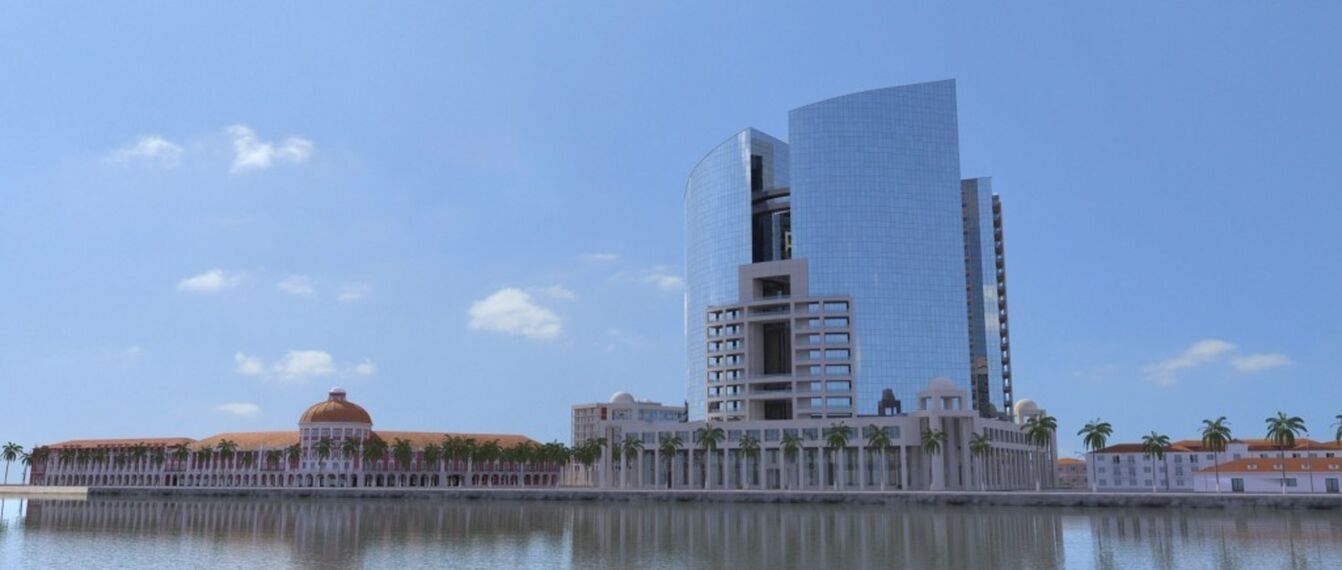 CW 65-EF Hliníkové fasády, CW 50-SC Hliníkové fasády a CS 68 Hidden Vent Hliníková okna - Office building Torres Kianda se nachází v Luanda, Angola
