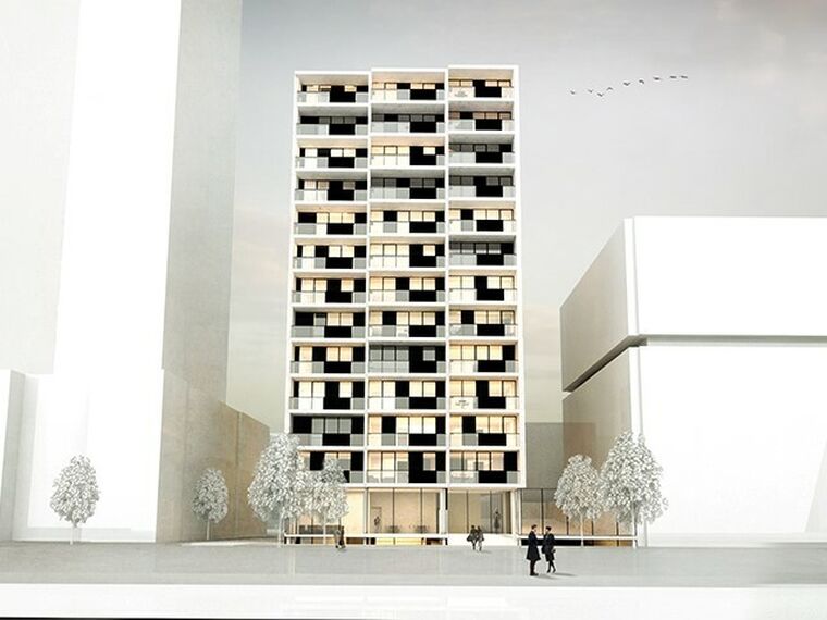 ConceptWall 50 Hliníkové fasády, MasterLine 8 Hliníková okna, ConceptSystem 77 Hliníková okna a CS 77 Fire Proof Hliníková okna - Bytový komplex Willemstower se nachází v Rotterdam, Nizozemí