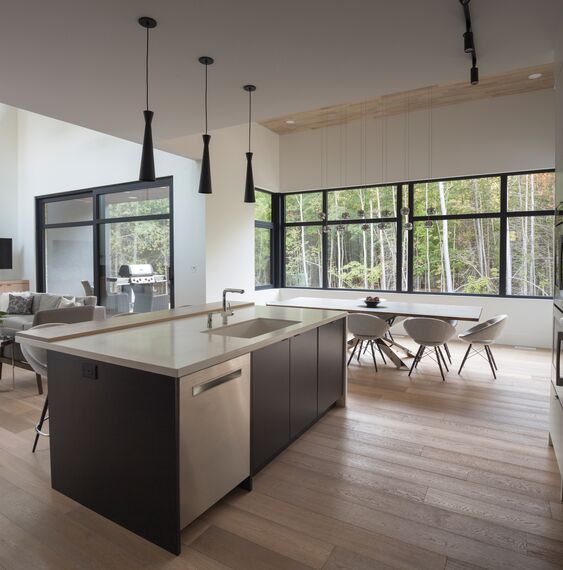 ConceptWall 50 Hliníkové fasády a ConceptSystem 77 Hliníková okna - Forest View Residence se nachází vKanada