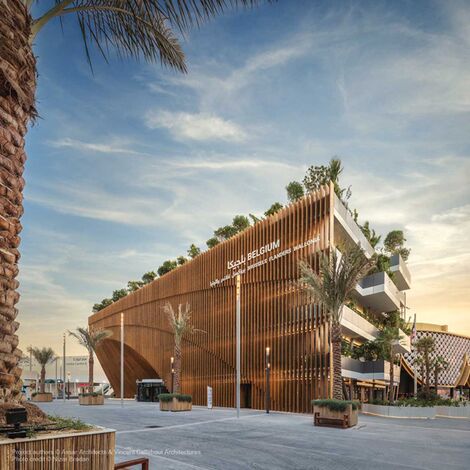 Side view of Belgian Pavilion.