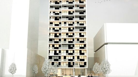 ConceptWall 50 Hliníkové fasády, MasterLine 8 Hliníková okna, ConceptSystem 77 Hliníková okna a CS 77 Fire Proof Hliníková okna - Bytový komplex Willemstower se nachází v Rotterdam, Nizozemí