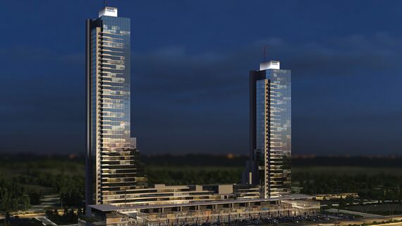 ConceptFolding 77 Hliníkové posuvné systémy a CW 50-SC Hliníkové fasády - Bytový komplex Elmar Tower se nachází v Ankara, krocan