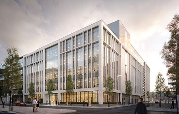 Street view of the Irish Hanover Quay #5 mixed-use building project.